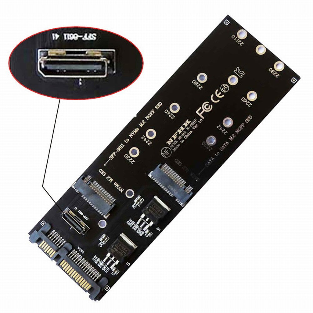 Chenyang Oculink SFF-8612 8611 to U.2 Kit M-Key to NVME PCIe SSD and NGFF to SATA Adapter for Mainboard SF-055