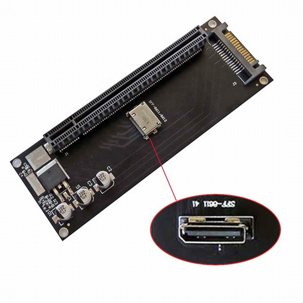 Chenyang Oculink SFF-8612 SFF-8611 to PCIE PCI-Express 16x 4x Adapter with SATA Power Port for Mainboard Graphics Card SF-056