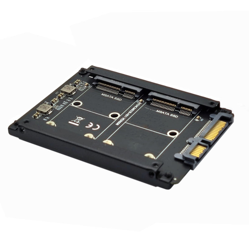 Chenyang Dual MSATA Mini-SATA SSD Card JBOD Raid0 Span Bridge to 2.5inch SATA Combo HDD Disk Drive Enclosure SA-049