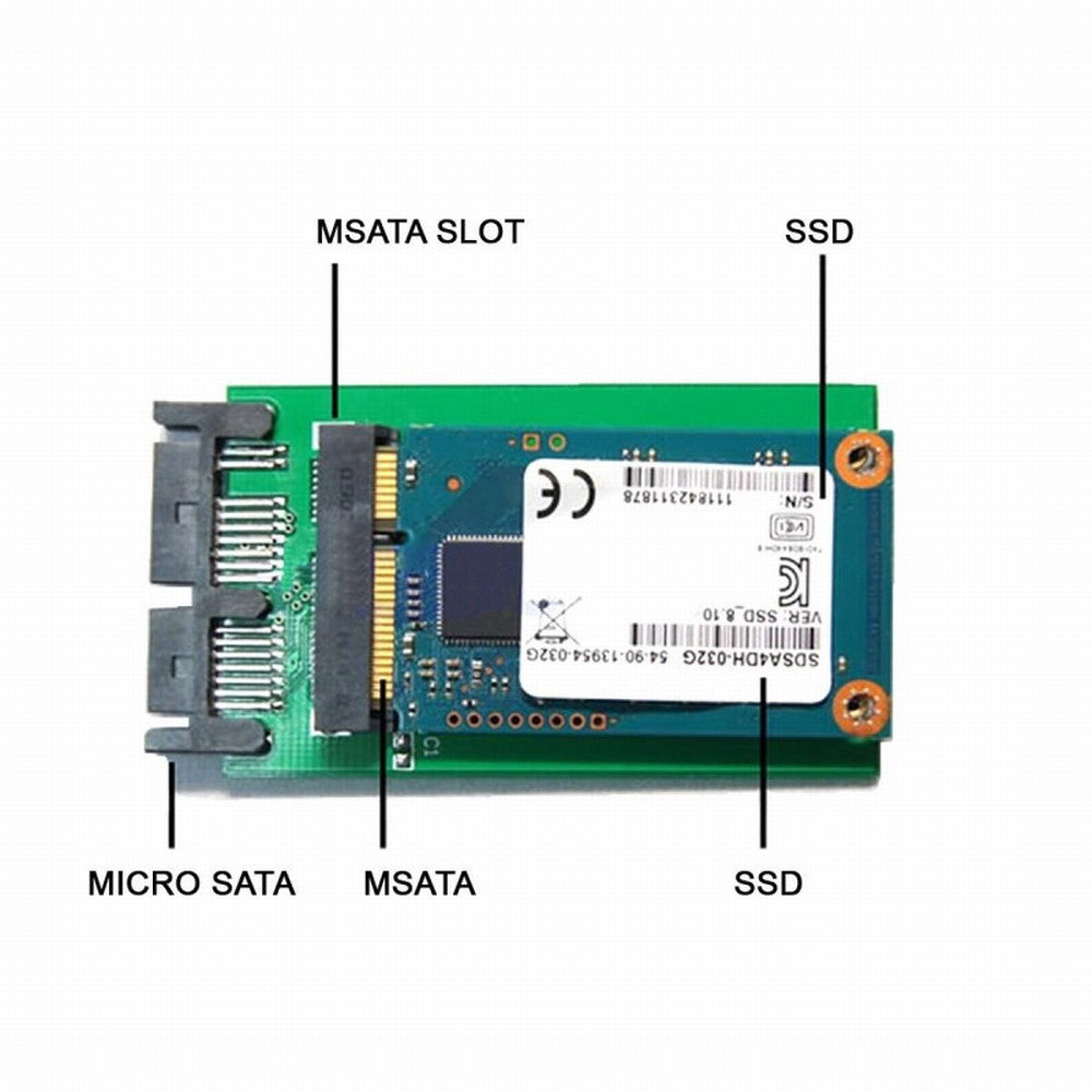 Chenyang Mini PCI-E mSATA SSD to 1.8" Micro SATA 7+9 16pin Adapter Add on Cards PCBA for SSD Hard Disk SA-119