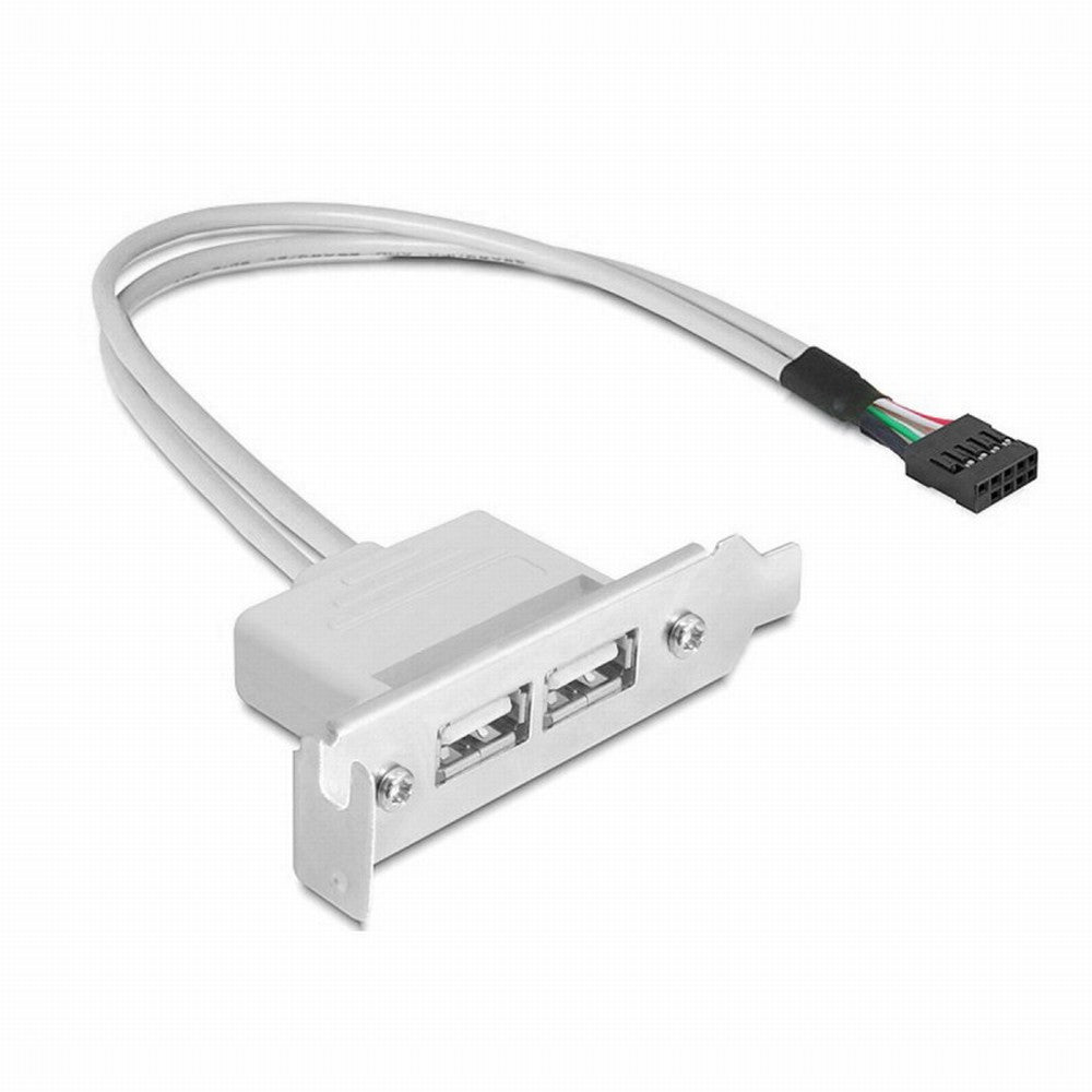 Chenyang Low Profile 8cm Height USB 2.0 Female Back panel to Motherboard 9pin cable with PCI bracket 30cm U2-062