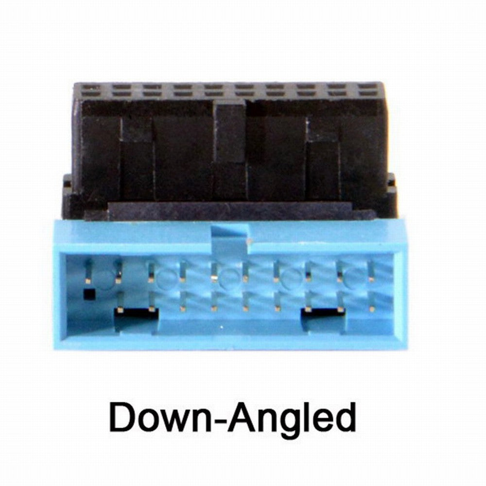 Chenyang Down Angled USB 3.0 20Pin 19Pin Male to Female Extension Adapter 90 Degree for Motherboard Mainboard U3-053-DN