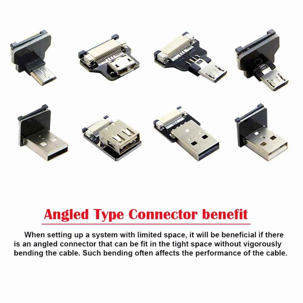 Chenyang CYFPVUSB USB2.0 Male 90 Degree Down Angled Type-A Connector Socket for FPV HDTV Multicopter Aerial Photography CN-011-DN