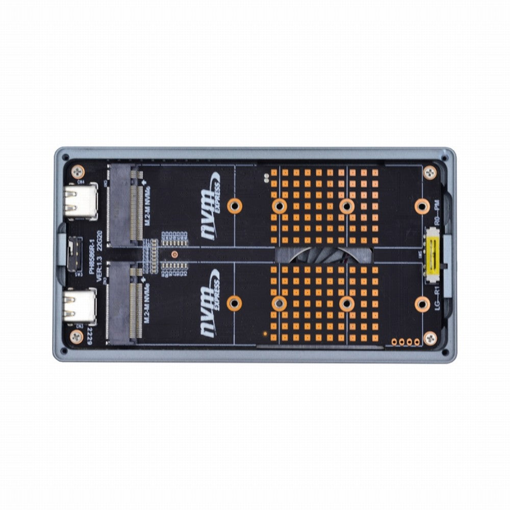 Chenyang Dual NVME M.2 NGFF M-Key to USB-C Type-C Raid0 Raid1 JBOD Big Enclosure 20Gbps with Fan Raid0 Hyper Adapter UC-031