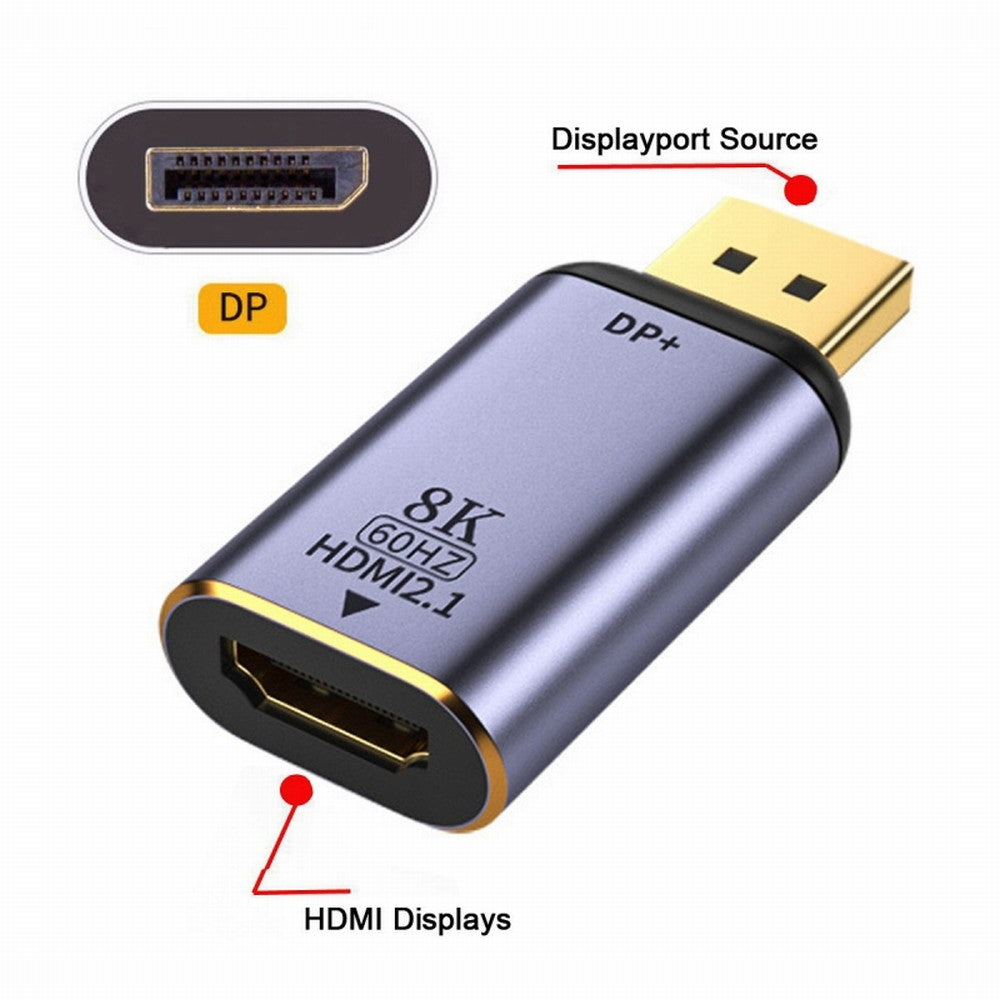 Chenyang DisplayPort 1.4 Source to HDMI 2.0 Display 8K 60hz UHD 4K DP to HDMI Male Monitor Adapter Connector DP-055-DPF