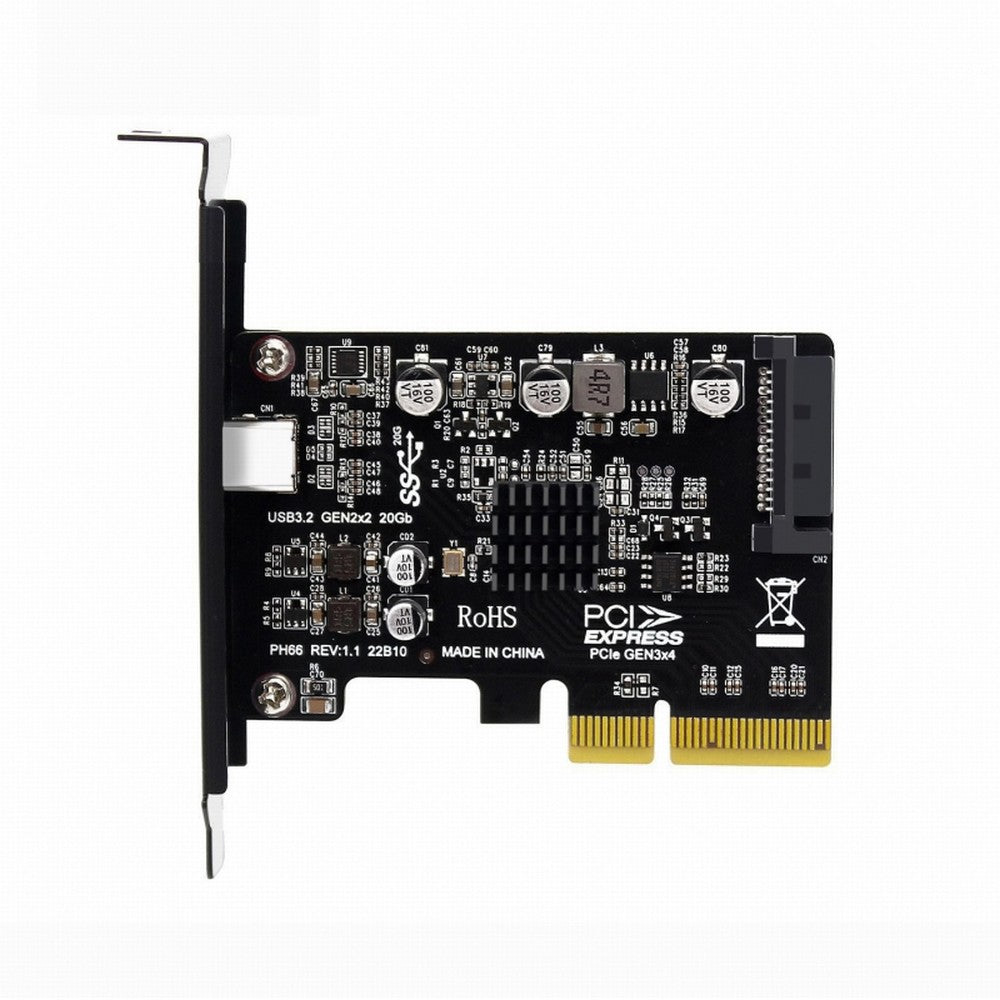 Chenyang USB 3.2 Gen2 Type-C 20Gbps USB-C to PCI-E 4X Express Card Adapter for Desktop Motherboard UC-104-CF