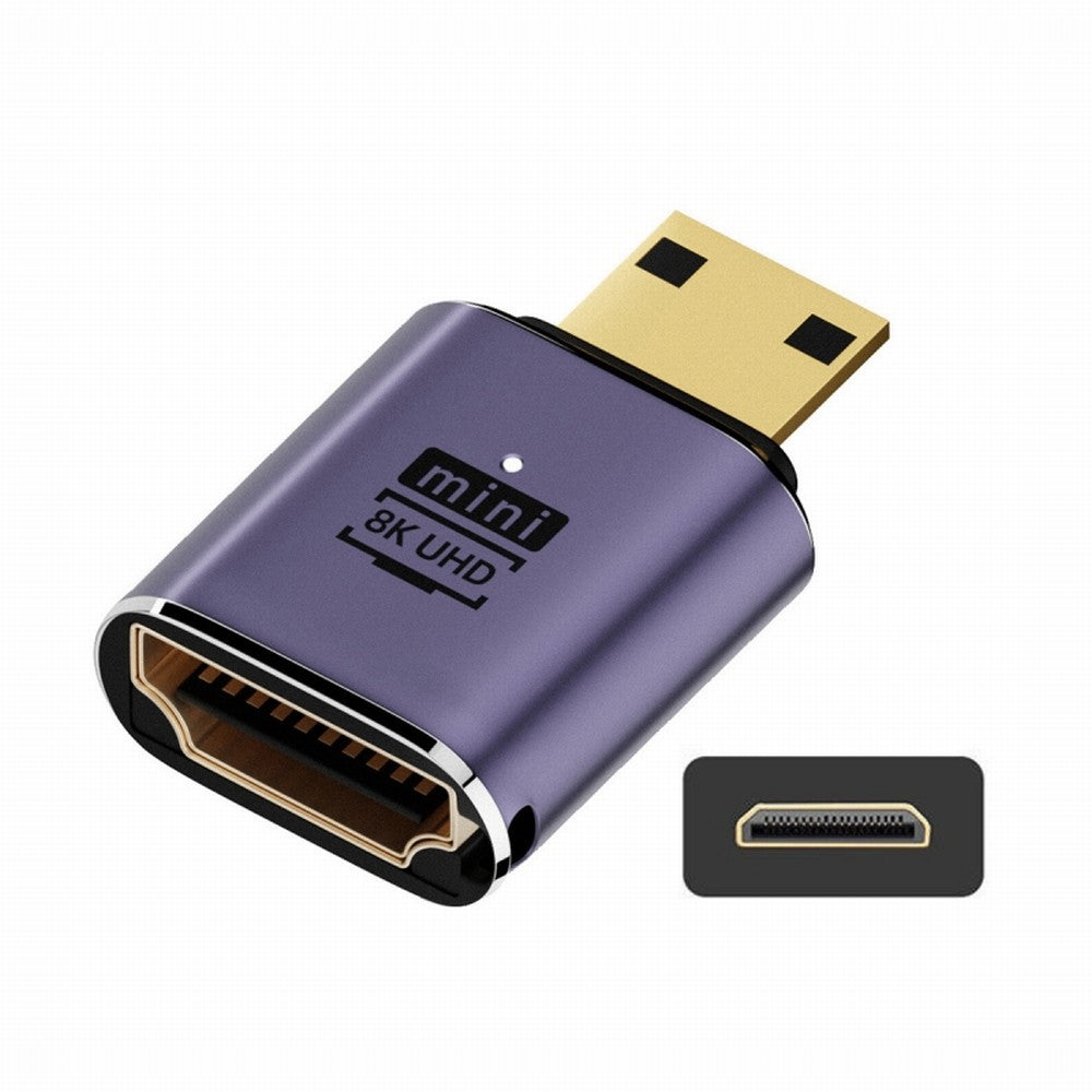 Chenyang Mini HDMI Male to HDMI 2.1 Female UHD Extension Gold Converter Adapter Support 8K 60hz HDTV HD-038-C8K01