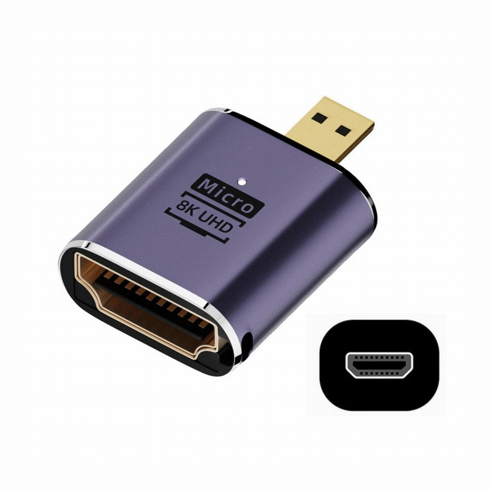 Chenyang Micro HDMI Male to HDMI 2.1 Female UHD Extension Gold Converter Adapter Support 8K 60hz HDTV HD-023-D8K01