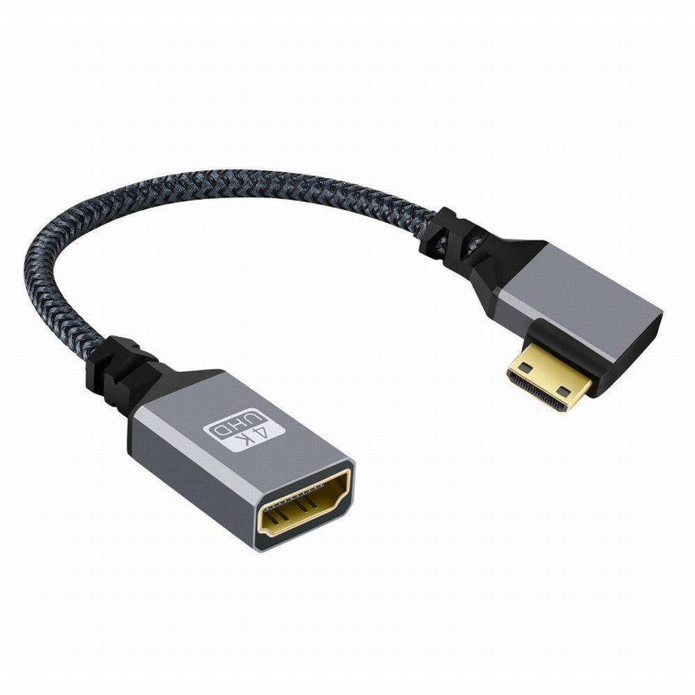 Chenyang 4K Type-C MINI HDMI 1.4 Male 90 Degree Right Angled to HDMI Female Extension Cable for DV MP4 Camera DC Laptop HD-004-RI