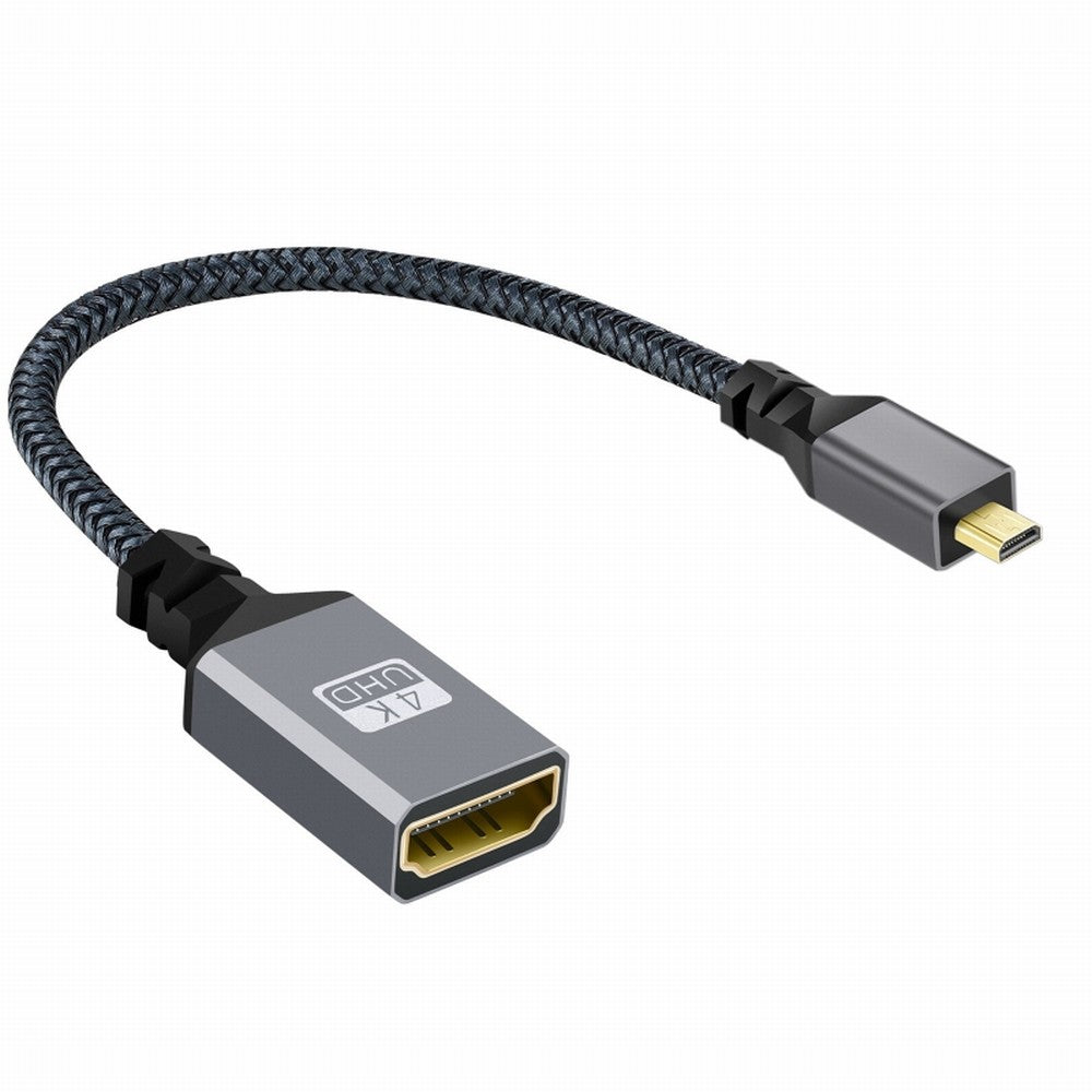 Chenyang 4K Type-D Micro HDMI 1.4 Male to HDMI Female Extension Cable for DV MP4 Camera DC Laptop HD-012-BK