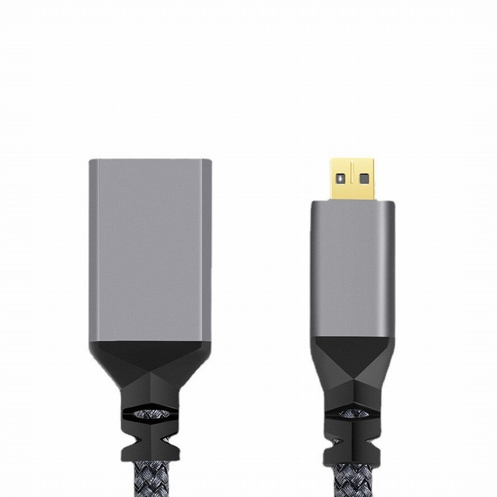 Chenyang 4K Type-D Micro HDMI 1.4 Male to HDMI Female Extension Cable for DV MP4 Camera DC Laptop HD-012-BK