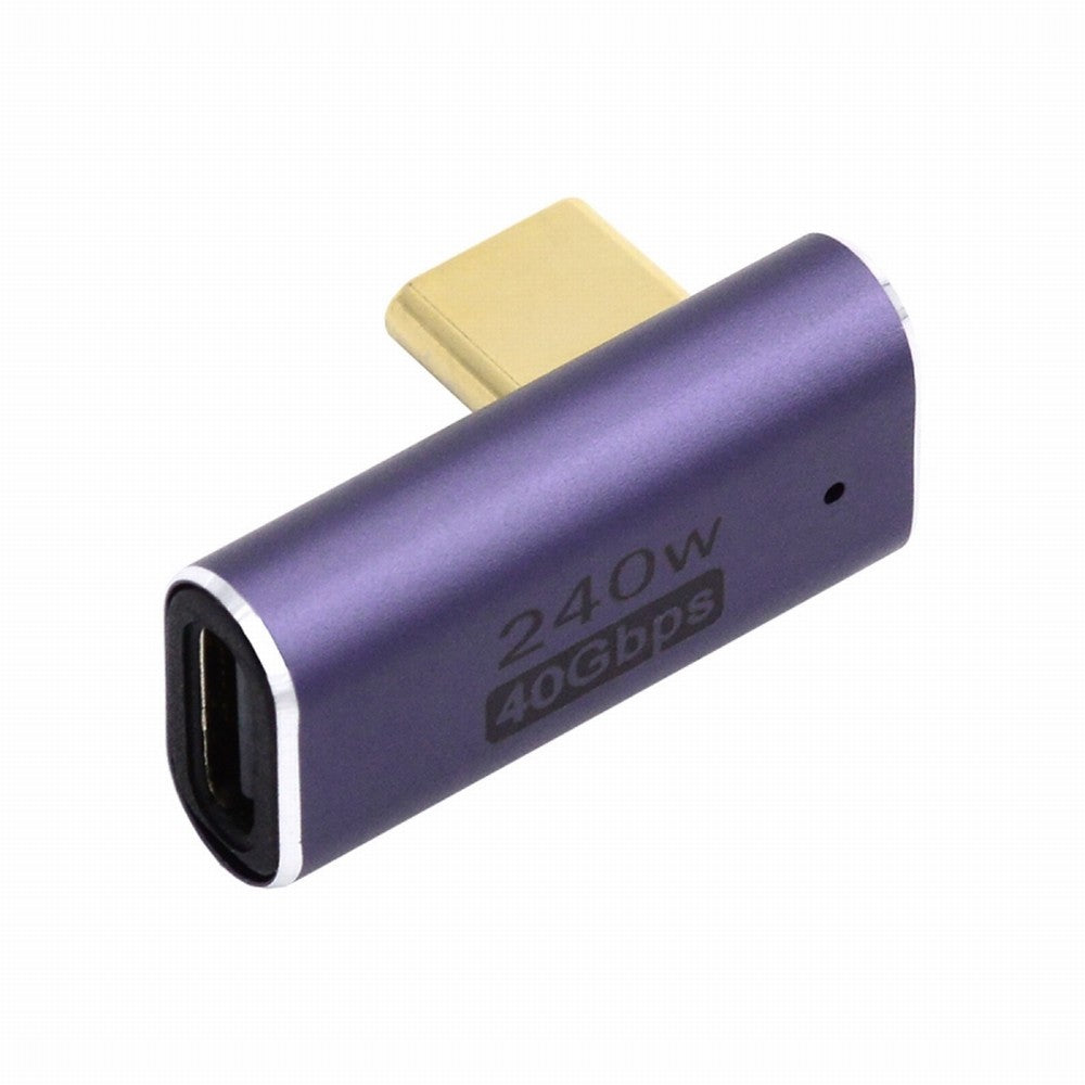 Chenyang USB4 Type C Male to Female 240W Power 40Gbps Data 8K Video Adapter Low Profile Left Right Angled for NS Phone Laptop UC-025-LP