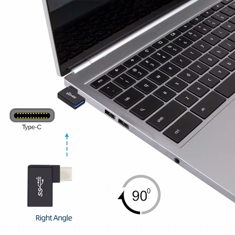 Chenyang USB-C Type-C to USB 3.0 Female OTG Adapter Right Angled 90 Degree for Laptop Cell Phone UC-035-RI