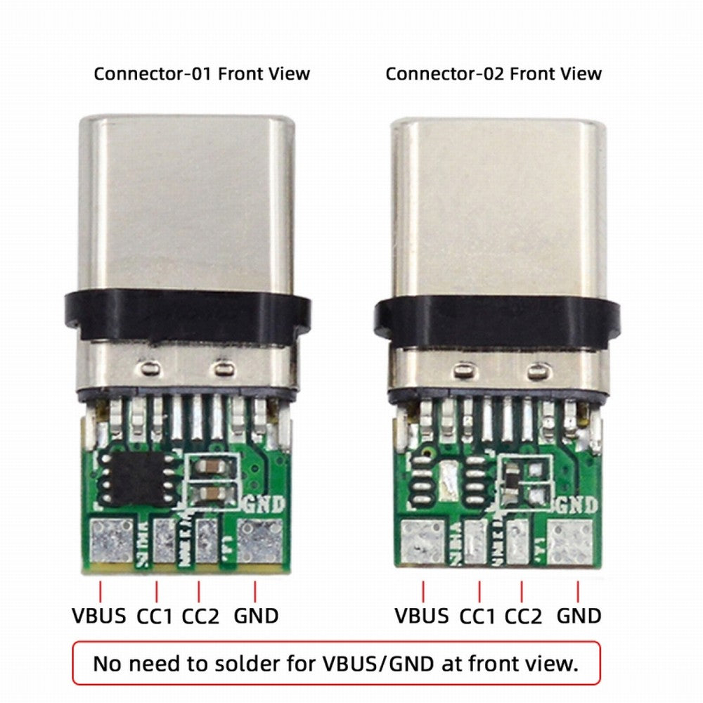 Chenyang 2sets/lot DIY OEM 24pin Connector Plug USB Type C USB-C Male to USB-C Male 100W PD USB2.0 Data with Housing Cover CN-004