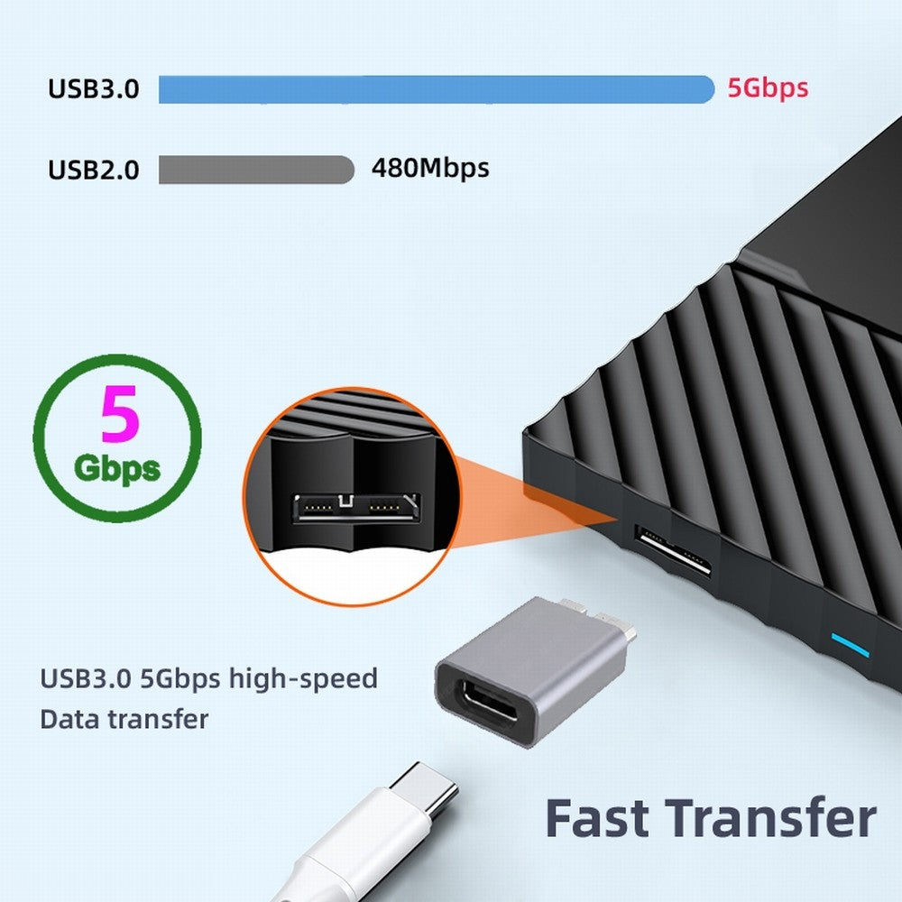 Chenyang USB-C USB 3.1 Type C Female to Micro USB 3.0 Male Data Adapter 10Gbps Data Power for Laptop SSD Disk UC-082-MMCF