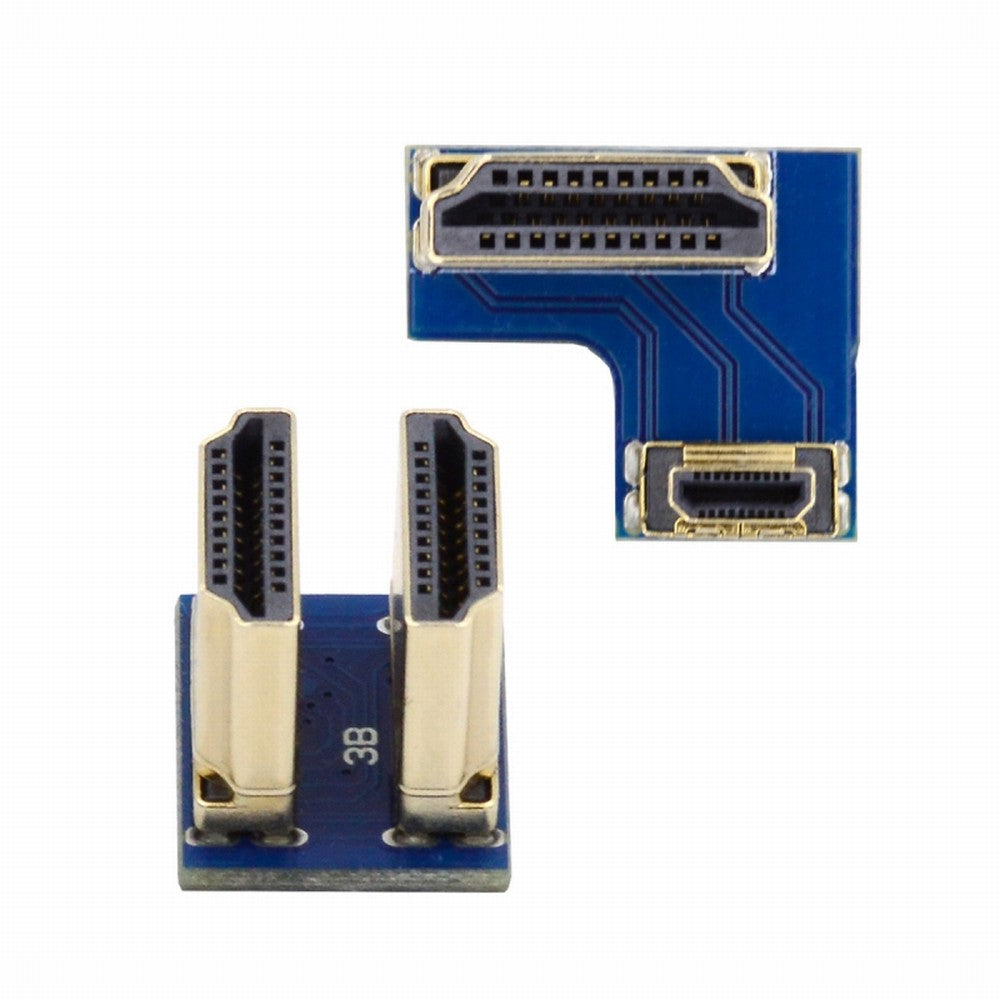 Chenyang 2pcs/set HDMI to Micro HDMI Type A to Type-D Male Connector Socket for Raspberry PI 3B/3B+/4B Opposite U Shape Back Angled CN-006