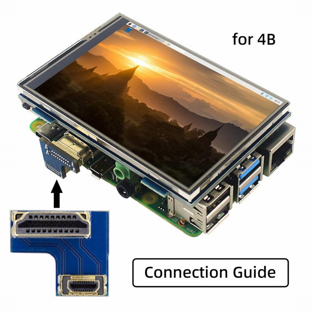 Chenyang 2pcs/set HDMI to Micro HDMI Type A to Type-D Male Connector Socket for Raspberry PI 3B/3B+/4B Opposite U Shape Back Angled CN-006