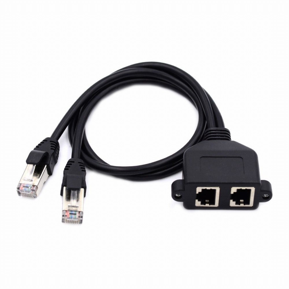 Chenyang Dual Ports UTP Cat6 Male to Female Lan Ethernet Network Extension Cable 8P8C FTP STP with Panel Mount Holes UT-018