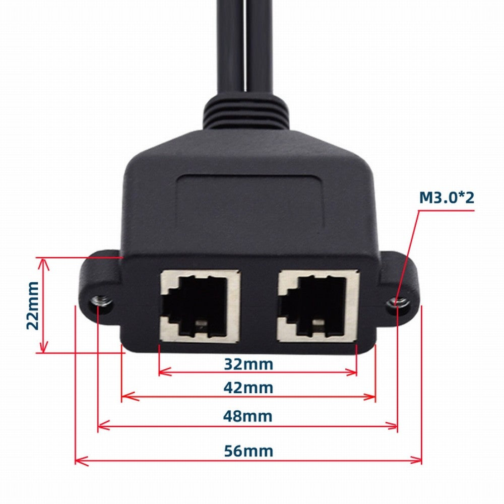 Chenyang Dual Ports UTP Cat6 Male to Female Lan Ethernet Network Extension Cable 8P8C FTP STP with Panel Mount Holes UT-018