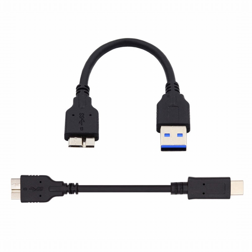 Chenyang 2pcs/set USB 3.1 USB-C Type-C to Micro 3.0 and USB 3.0 Type-A Male to Micro 3.0 B Male Disk SSD Data Cable 15cm UC-140