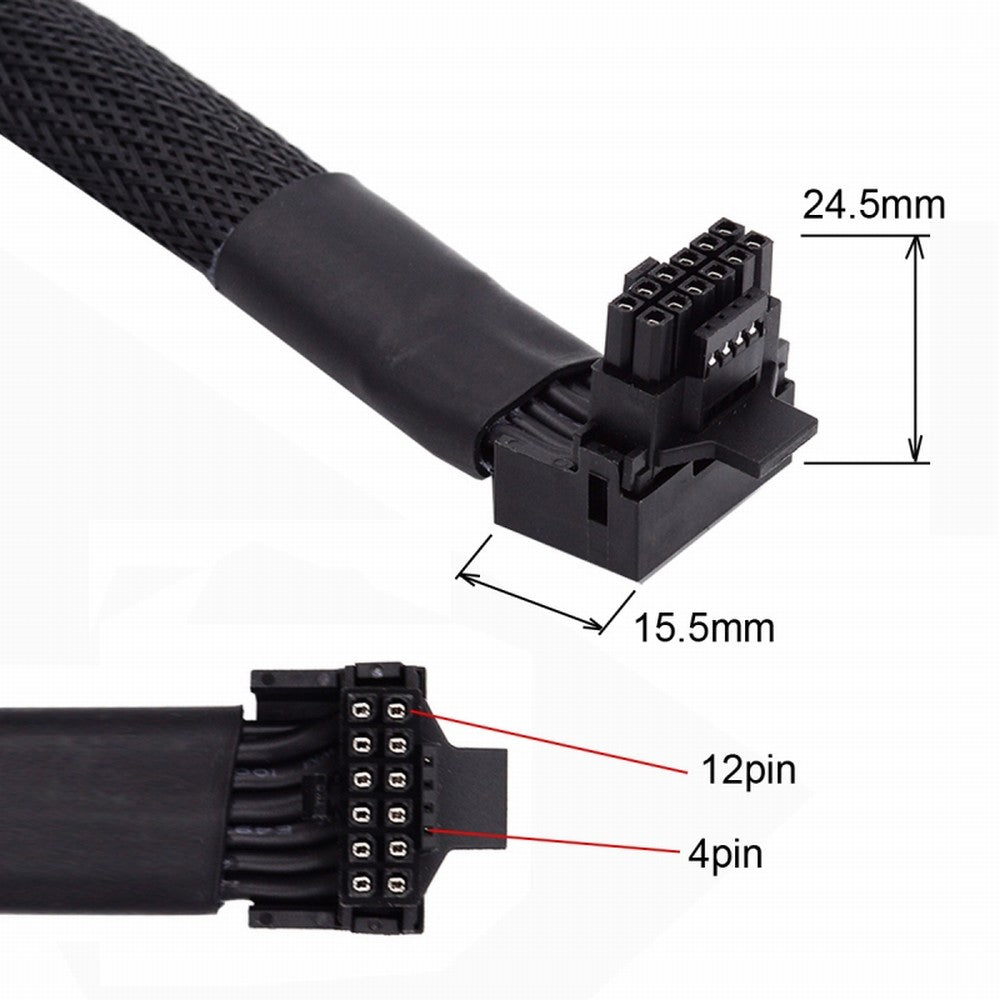 Chenyang 12VHPWR ATX3.0 PCI-E 5.0 Power Modular Cable Male to Female Up Angled 90 Degree Extension for 3080 3090TI PSU 16Pin 12+4P Graphics Card PW-043-UP