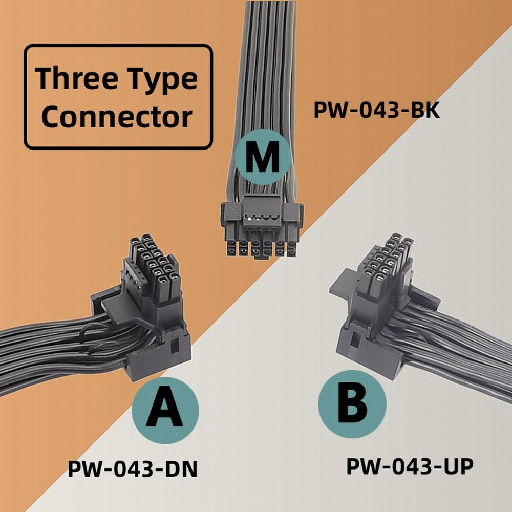 Chenyang 12VHPWR ATX3.0 PCI-E 5.0 Power Modular Cable Male to Female Up Angled 90 Degree Extension for 3080 3090TI PSU 16Pin 12+4P Graphics Card PW-043-UP