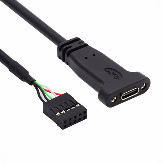 Chenyang Single Port USB 3.1 Type C USB-C Female to USB 2.0 Motherboard 9pin 10pin Header Cable 20cm with Bracket UC-138