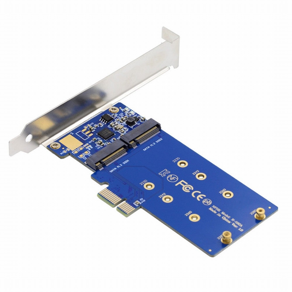 Chenyang Dual SATA NGFF Key B+M SSD to PCI-E 1x Motherboard Desktop Adapter Converter SSD Card JMB582 2280 SA-053