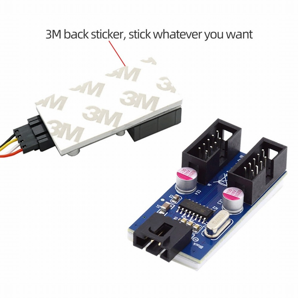 Chenyang USB 2.0 Type-A Male 1 to 2 Female Motherboard 9pin Header Extension HUB Connector Adapter Port Multilier U2-066