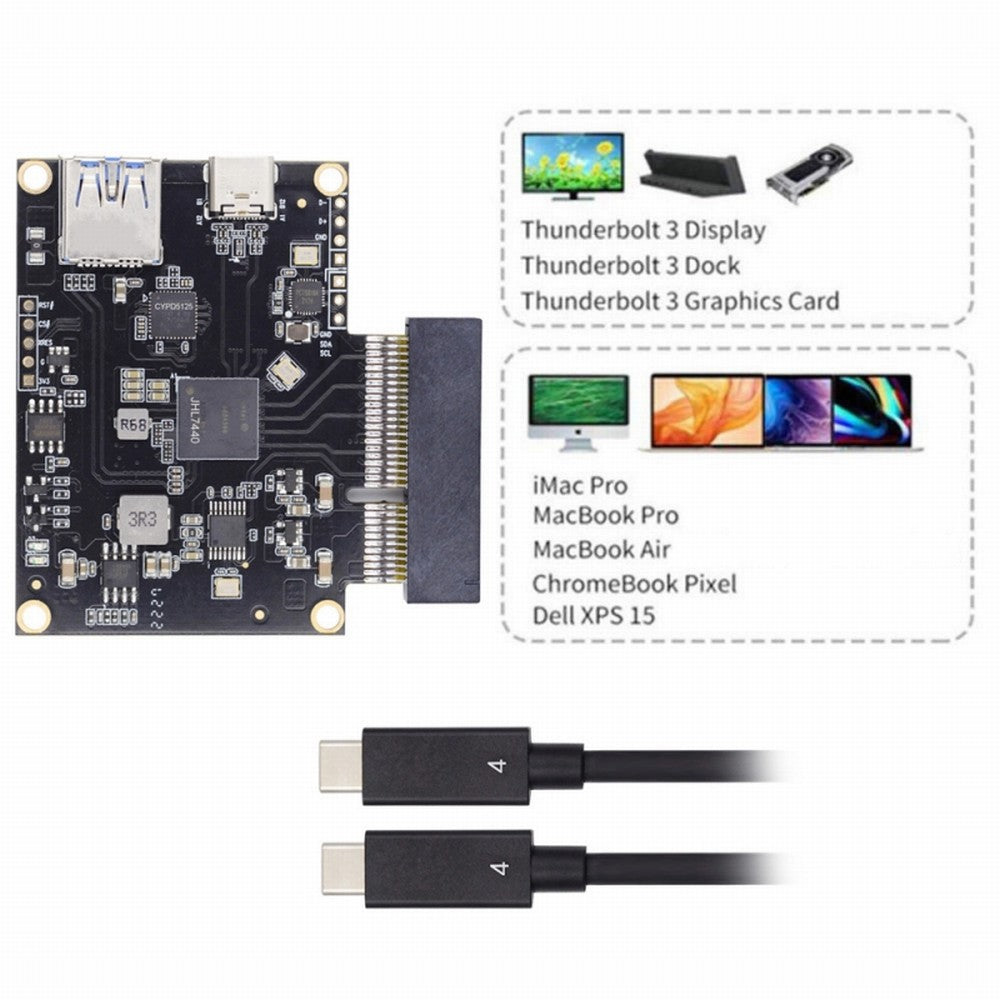 Chenyang Type-C USB4 40Gbps to PCI-E SSD 4x Graphics Card Converter Cable USB4.0 40Gbps JHL7440 Chipset UC-143+EP-005