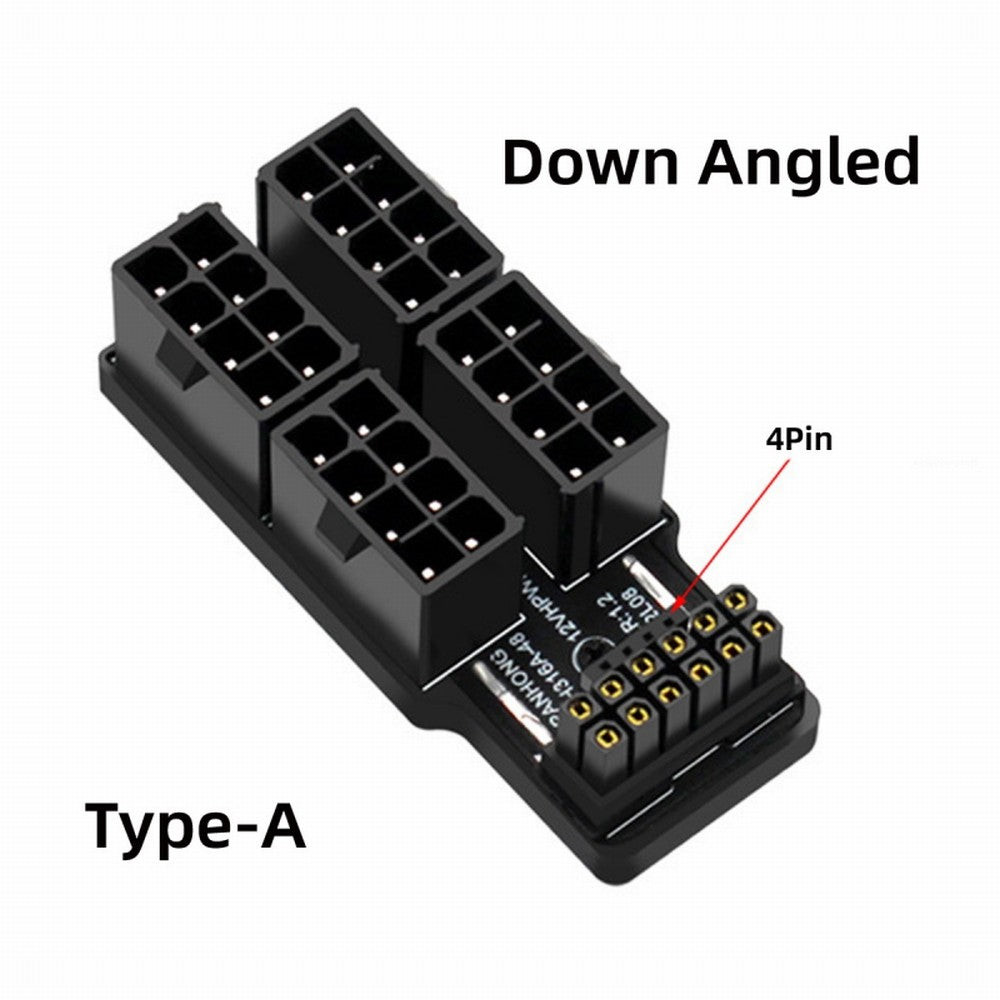 Chenyang 12VHPWR ATX3.0 PCI-E 5.0 Power Modular Adapter to Four ATX 8P Down Angled 90 Degree for 4080 5090TI 16Pin 12+4P Graphics Card PW-044-DN