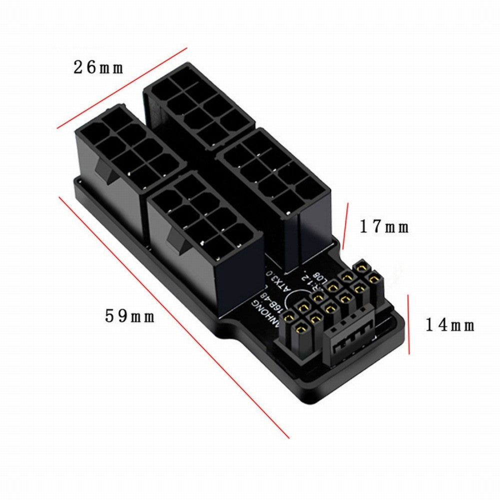 Chenyang 12VHPWR ATX3.0 PCI-E 5.0 Power Modular Adapter to Four ATX 8P Up Angled 90 Degree for 4080 5090TI 16Pin 12+4P Graphics Card PW-044-UP