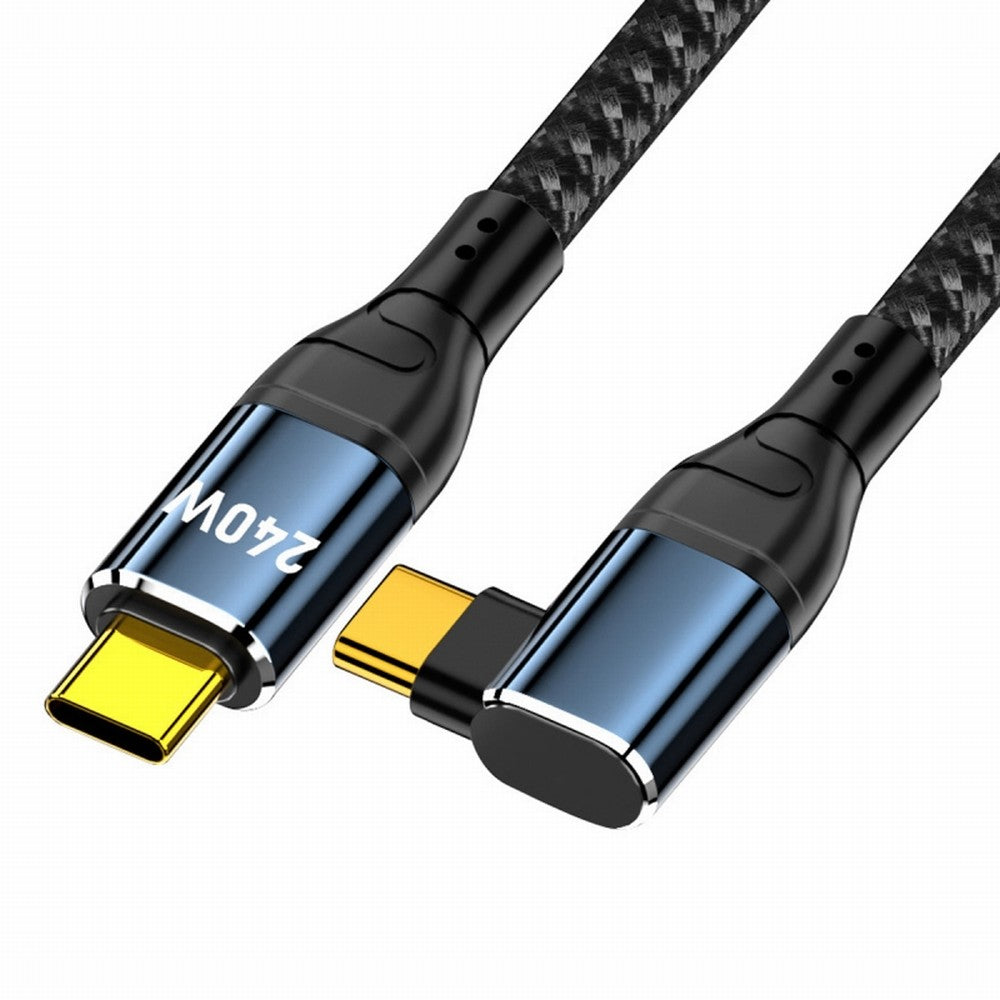 Chenyang USB-C 240W Type-C Cable 480Mbps 48V 5A Left Right Angled 90 Degree Compatible with USB2.0 100W Charging for Laptop Tablet Phone CC-UC-132-RI