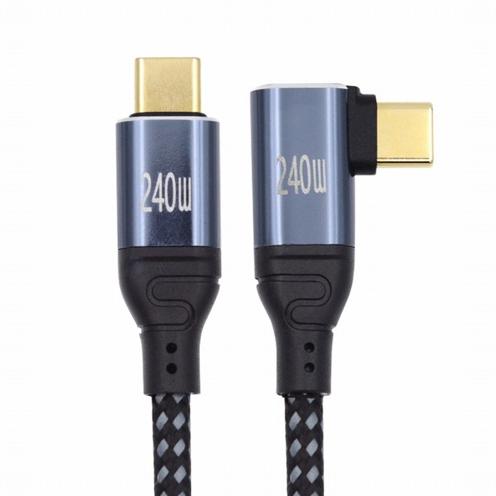 Chenyang USB-C 240W Type-C Cable 480Mbps 48V 5A Left Right Angled 90 Degree Compatible with USB2.0 100W Charging for Laptop Tablet Phone CC-UC-132-RI