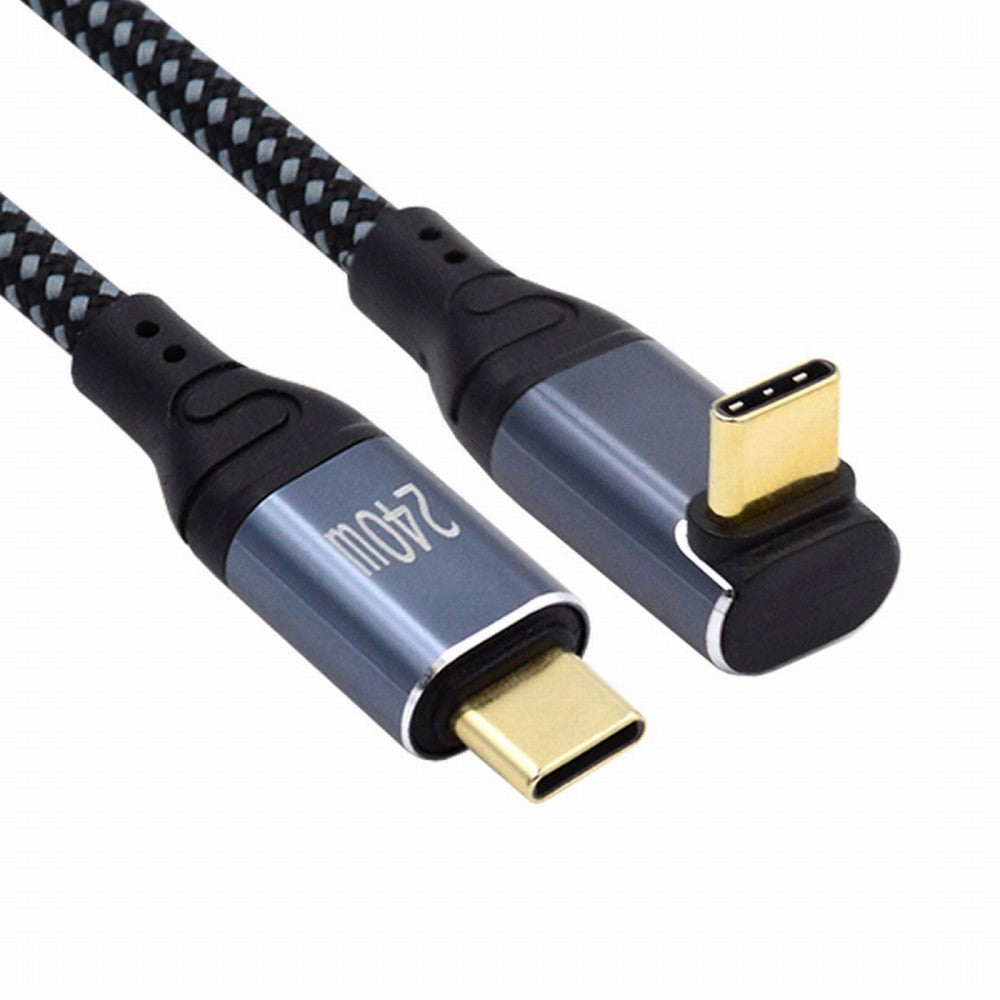 Chenyang USB-C 240W Type-C Cable 480Mbps 48V 5A Up Down Angled 90 Degree Compatible with USB2.0 100W Charging for Laptop Tablet Phone CC-UC-132-UP