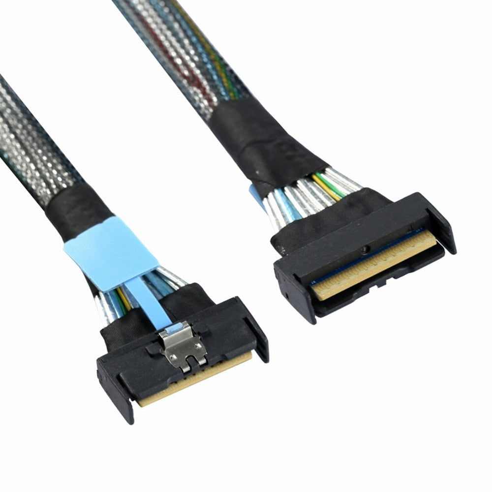 Chenyang PCI-E 5.0 Mini Cool Edge IO MCIO STR PCI-E 8i 74Pin Male to MCIO 74Pin Male Extender Cable 50cm SF-063-BK