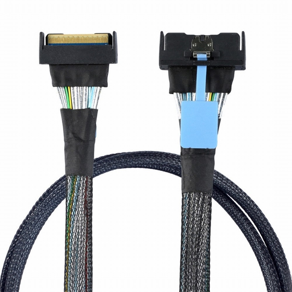 Chenyang PCI-E 5.0 Mini Cool Edge IO MCIO STR PCI-E 8i 74Pin Male to MCIO 74Pin Male Extender Cable 50cm SF-063-BK