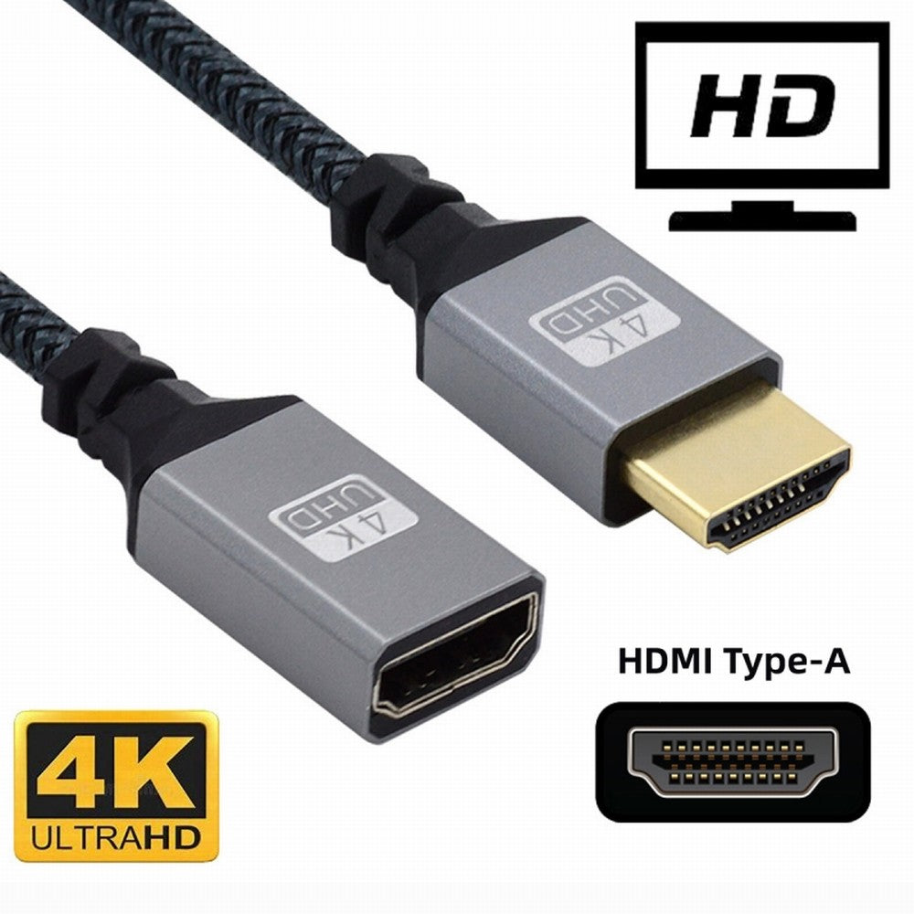 Chenyang HDMI 1.4 Type A Male to A Female Extension Cable Straight Connector 90 Degree Support HDTV 4K 60hz 3D HD-061-BK