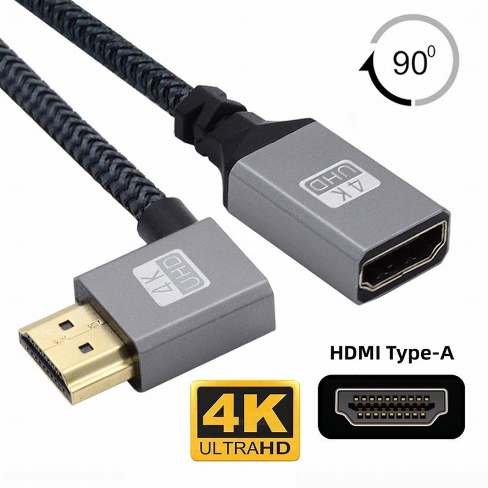 Chenyang HDMI 1.4 Type A Male to A Female Extension Cable Left Angled 90 Degree Support HDTV 4K 60hz 3D HD-061-LE