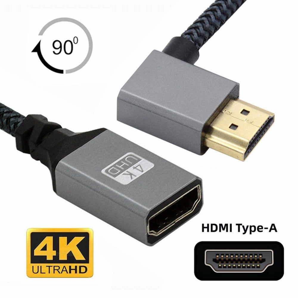 Chenyang HDMI 1.4 Type A Male to A Female Extension Cable Right Angled 90 Degree Support HDTV 4K 60hz 3D HD-061-RI