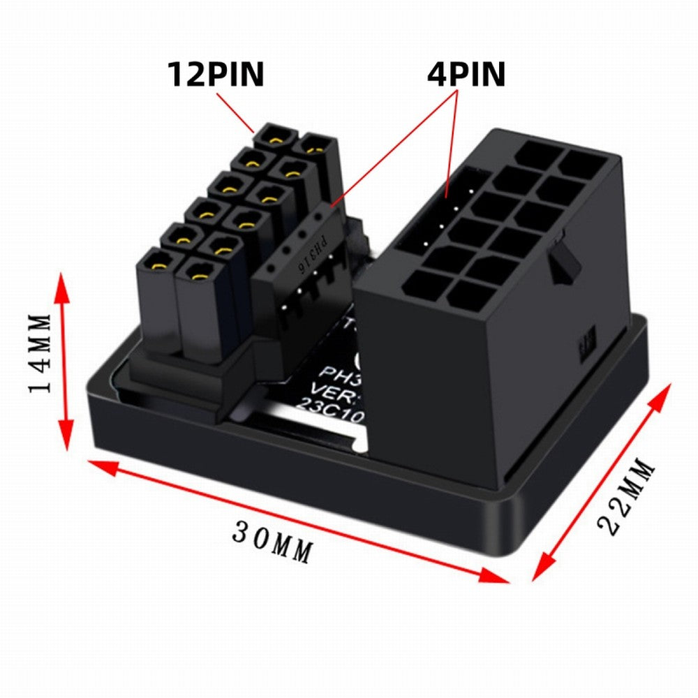 Chenyang 12VHPWR ATX3.0 PCI-E 5.0 Power Modular Adapter Male to Female Down Angled 360 Degree for 4080 5090TI 16Pin 12+4P Graphics Card PW-036-DN