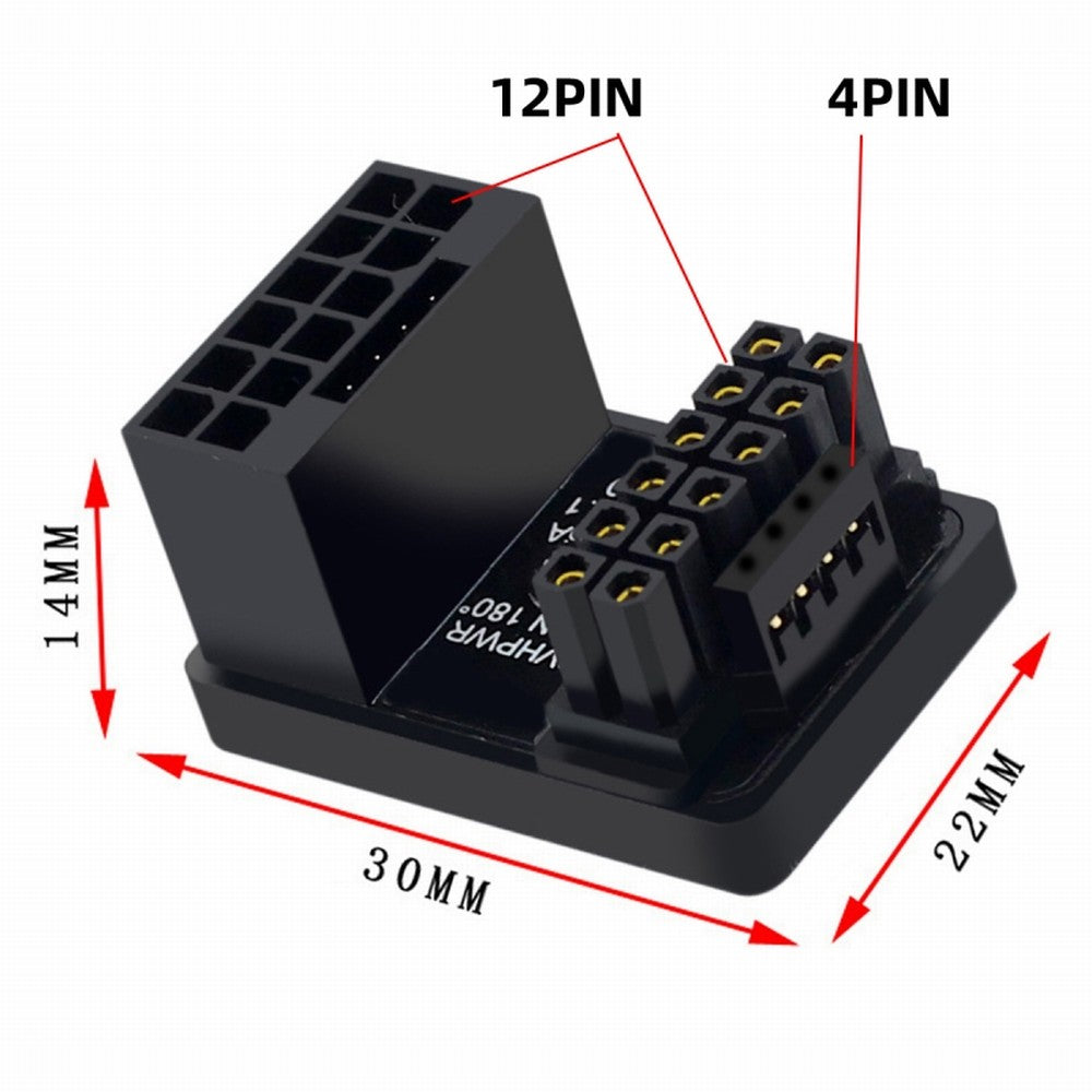 Chenyang 12VHPWR ATX3.0 PCI-E 5.0 Power Modular Adapter Male to Female Up Angled 360 Degree for 4080 5090TI 16Pin 12+4P Graphics Card PW-036-UP