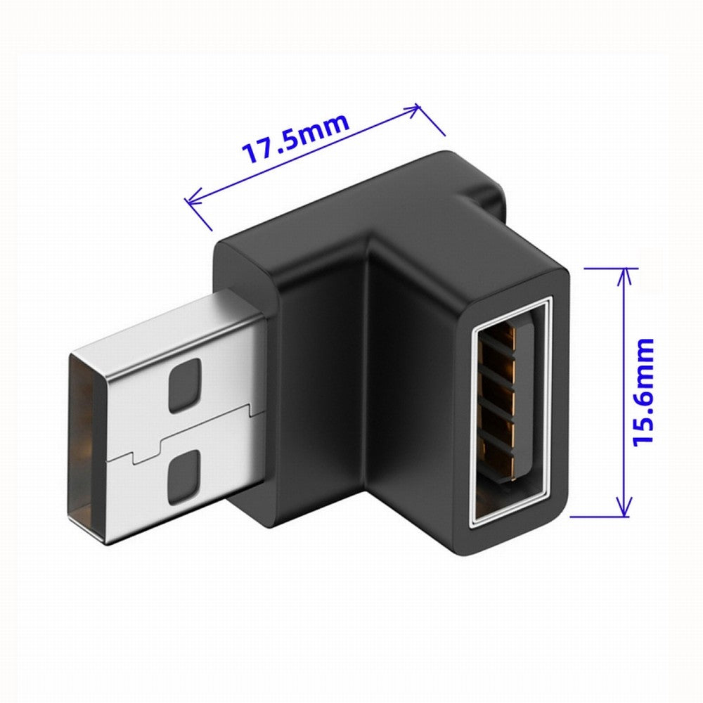 Chenyang 10Gbps USB3.0 Male to Female Extension Power Data Video Adapter 90 Degree Down Angled Type U3-018-DN