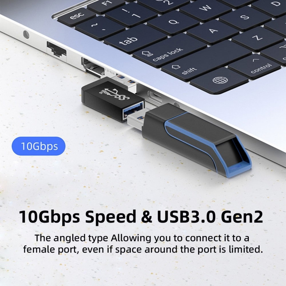 Chenyang 10Gbps USB3.0 Male to Female Extension Power Data Video Adapter 90 Degree Left Angled Type U3-018-LF