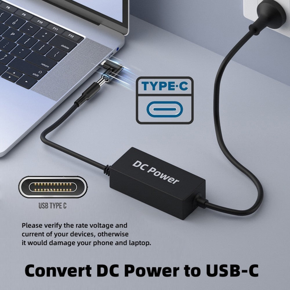 Chenyang DC Jack 7.9x5.4mm Input to USB-C Type-C Angled 90 Degree Power Plug Charge Adapter for Laptop Phone UC-211-RI-7954MM