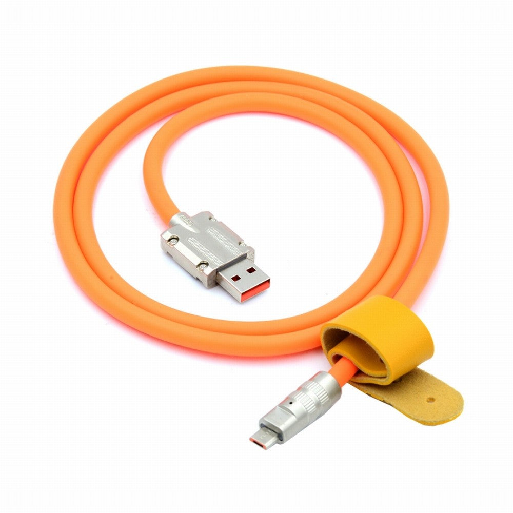 Chenyang USB-A Type A to USB Micro 5Pin Liquid Silicone Ultra Soft Power USB2.0 Data Cable Fast Charge for Laptop Tablet Phone U2-089-OR-1.0M