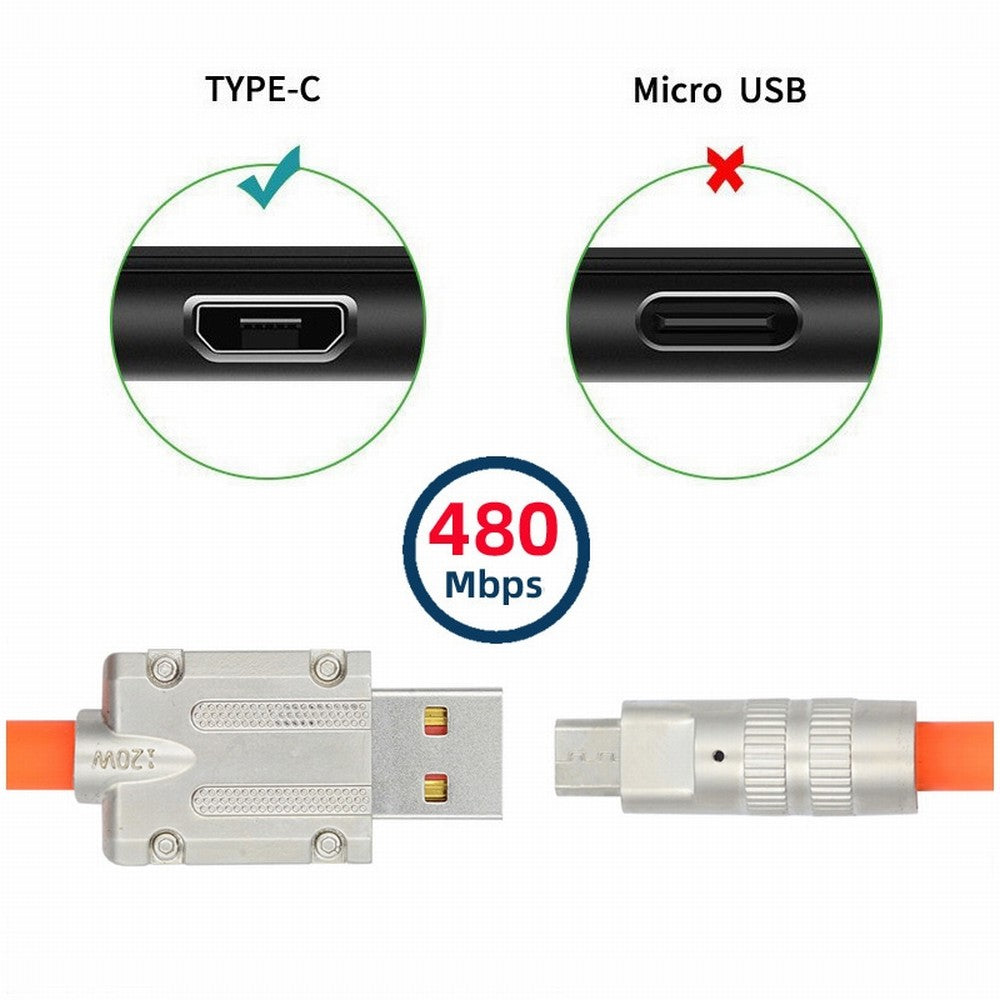 Chenyang USB-A Type A to USB Micro 5Pin Liquid Silicone Ultra Soft Power USB2.0 Data Cable Fast Charge for Laptop Tablet Phone U2-089-OR-1.0M