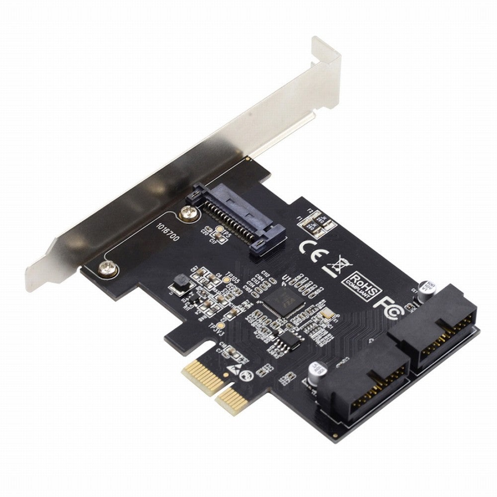 Chenyang 5Gbps 19Pin 20Pin USB 3.0 Front Panel Header to PCI-E 1X Express Card VL805 Adapter for Desktop Computer Motherboard U3-048