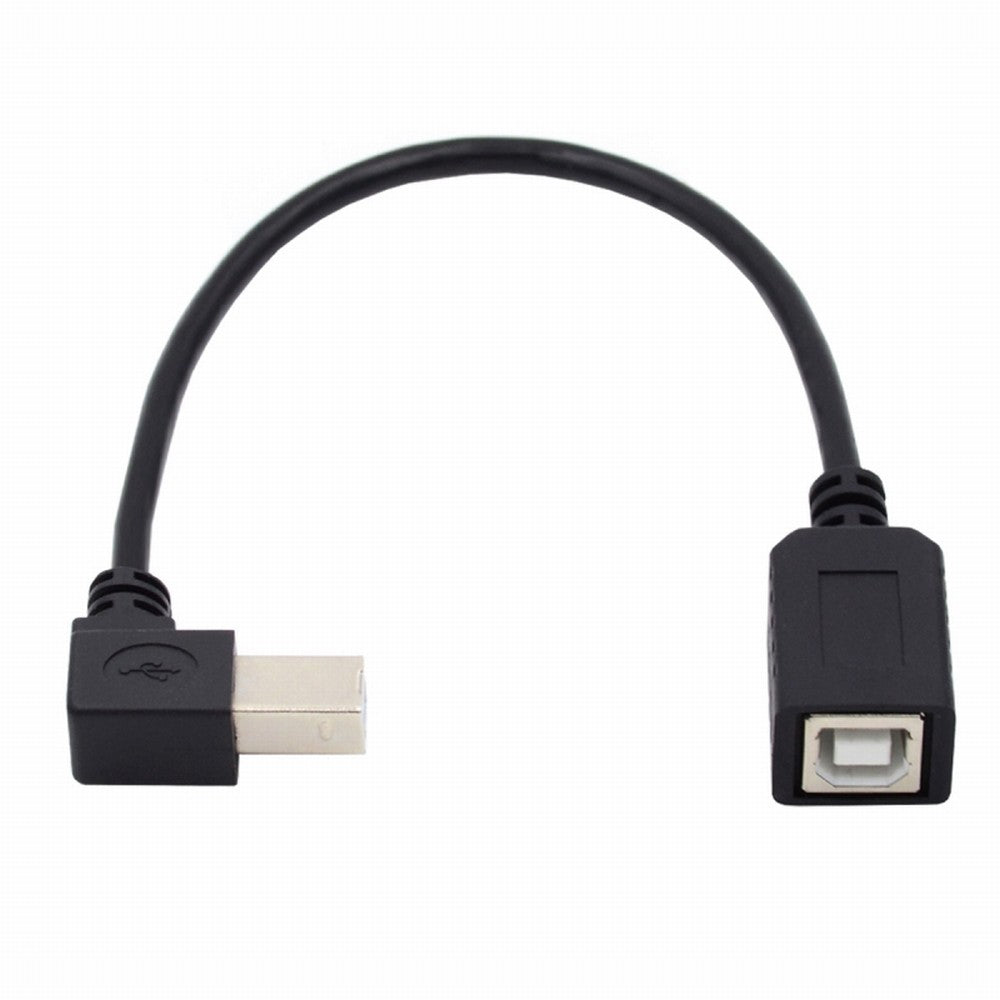 Chenyang USB 2.0 B Type Male to Female Extension Cable Left Angled 90 Degree 20cm for Printer Scanner Disk U2-068-LE