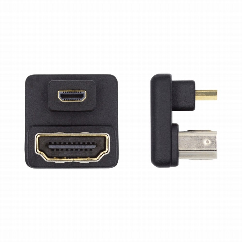 Chenyang Micro HDMI 1.4 Male Type-D to HDMI Female Port Savers 360 Degree Down Opposite U Shape Back Angled Extension Adapter Converter HD-020-DN